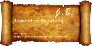 Joanovits Brigitta névjegykártya